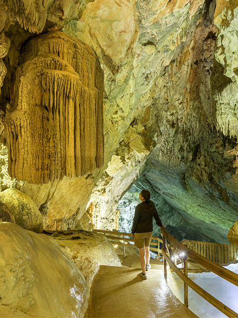 Grotte aux multiples facettes, notamment son gisement paléontologique exceptionnel.